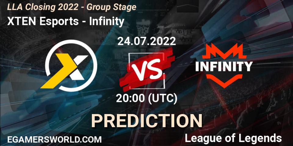 XTEN Esports contre Infinity : prédiction de match. 24.07.22. LoL, LLA Closing 2022 - Group Stage