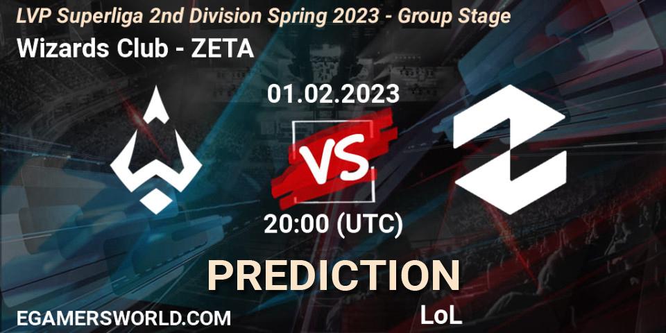 Wizards Club contre ZETA : prédiction de match. 01.02.23. LoL, LVP Superliga 2nd Division Spring 2023 - Group Stage