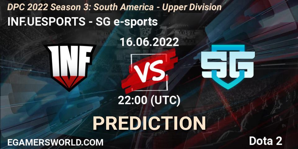 Infamous contre SG e-sports : prédiction de match. 16.06.2022 at 22:02. Dota 2, DPC SA 2021/2022 Tour 3: Division I