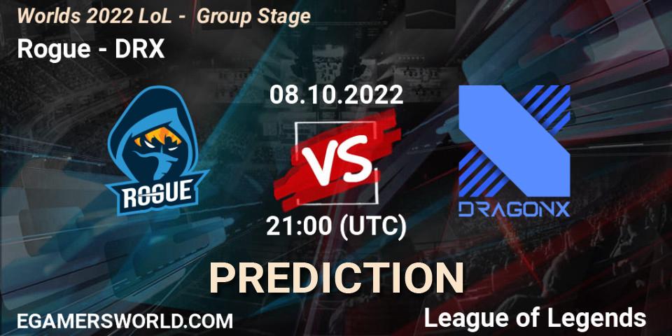 Rogue contre DRX : prédiction de match. 08.10.22. LoL, Worlds 2022 LoL - Group Stage