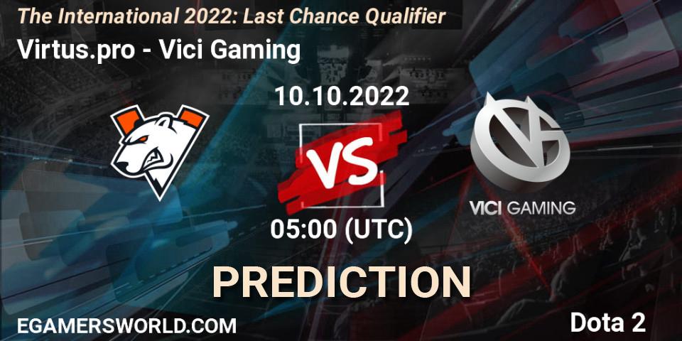 Virtus.pro contre Vici Gaming : prédiction de match. 10.10.22. Dota 2, The International 2022: Last Chance Qualifier