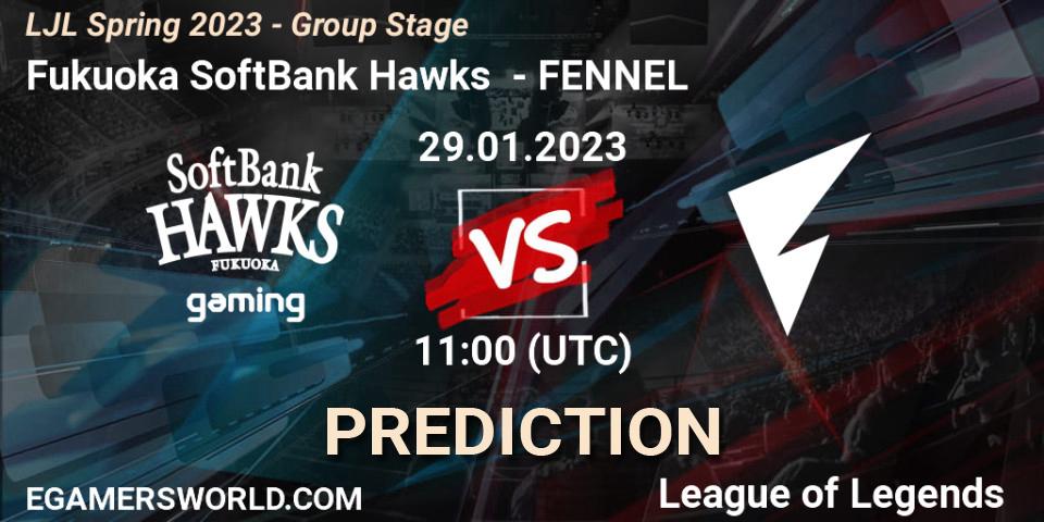 Fukuoka SoftBank Hawks contre FENNEL : prédiction de match. 29.01.23. LoL, LJL Spring 2023 - Group Stage