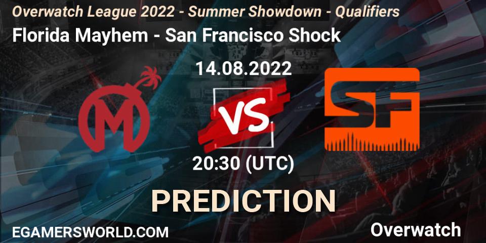 Florida Mayhem contre San Francisco Shock : prédiction de match. 14.08.2022 at 20:15. Overwatch, Overwatch League 2022 - Summer Showdown - Qualifiers