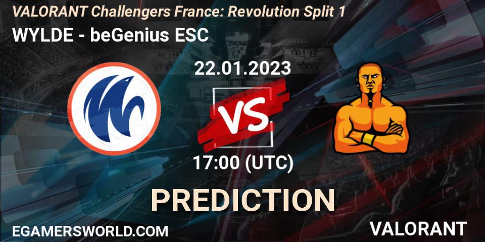 WYLDE contre beGenius ESC : prédiction de match. 22.01.23. VALORANT, VALORANT Challengers 2023 France: Revolution Split 1