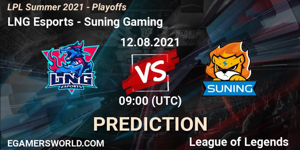 LNG Esports contre Suning Gaming : prédiction de match. 12.08.21. LoL, LPL Summer 2021 - Playoffs