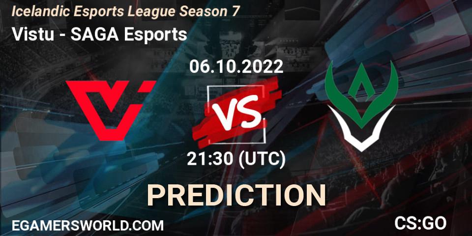 Viðstöðu contre SAGA Esports : prédiction de match. 06.10.2022 at 21:30. Counter-Strike (CS2), Icelandic Esports League Season 7