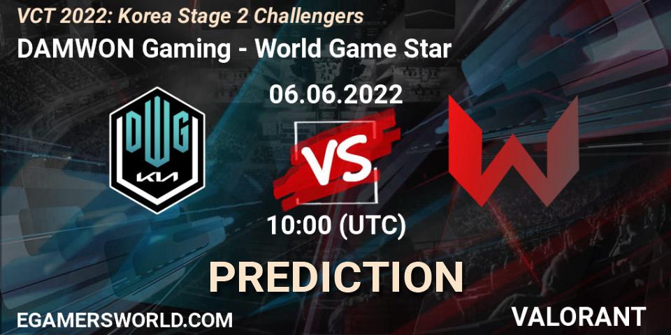 DAMWON Gaming contre World Game Star : prédiction de match. 06.06.22. VALORANT, VCT 2022: Korea Stage 2 Challengers