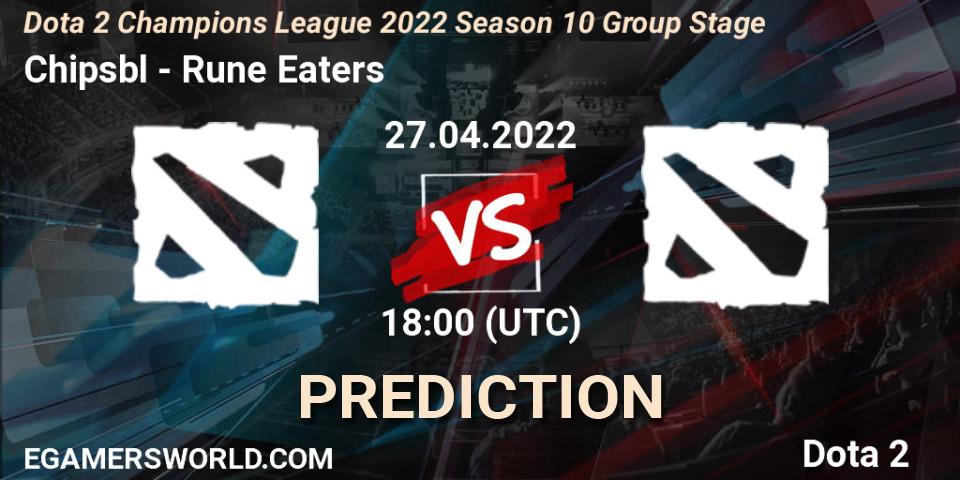 Chipsbl contre Rune Eaters : prédiction de match. 27.04.2022 at 18:05. Dota 2, Dota 2 Champions League 2022 Season 10 