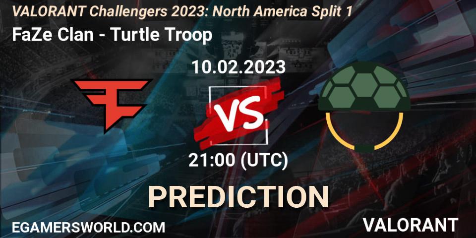 FaZe Clan contre Turtle Troop : prédiction de match. 10.02.23. VALORANT, VALORANT Challengers 2023: North America Split 1