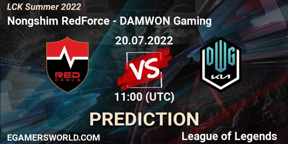 Nongshim RedForce contre DAMWON Gaming : prédiction de match. 20.07.2022 at 11:35. LoL, LCK Summer 2022