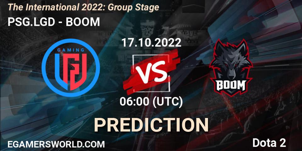 PSG.LGD contre BOOM : prédiction de match. 17.10.2022 at 06:47. Dota 2, The International 2022: Group Stage