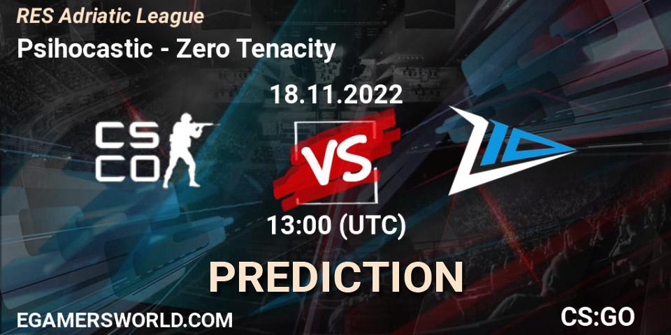 Psihocastic contre Zero Tenacity : prédiction de match. 18.11.2022 at 13:00. Counter-Strike (CS2), RES Adriatic League
