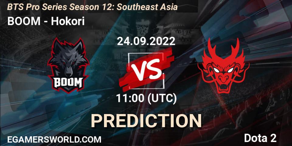 BOOM contre Hokori : prédiction de match. 24.09.22. Dota 2, BTS Pro Series Season 12: Southeast Asia