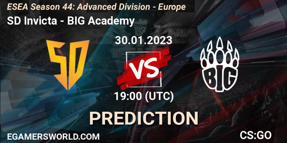 SD Invicta contre BIG Academy : prédiction de match. 08.02.23. CS2 (CS:GO), ESEA Season 44: Advanced Division - Europe