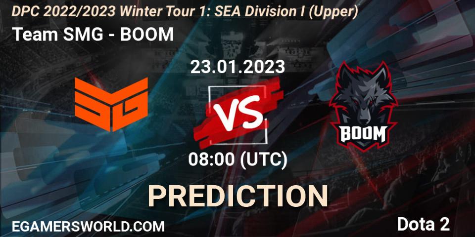 Team SMG contre BOOM : prédiction de match. 23.01.23. Dota 2, DPC 2022/2023 Winter Tour 1: SEA Division I (Upper)