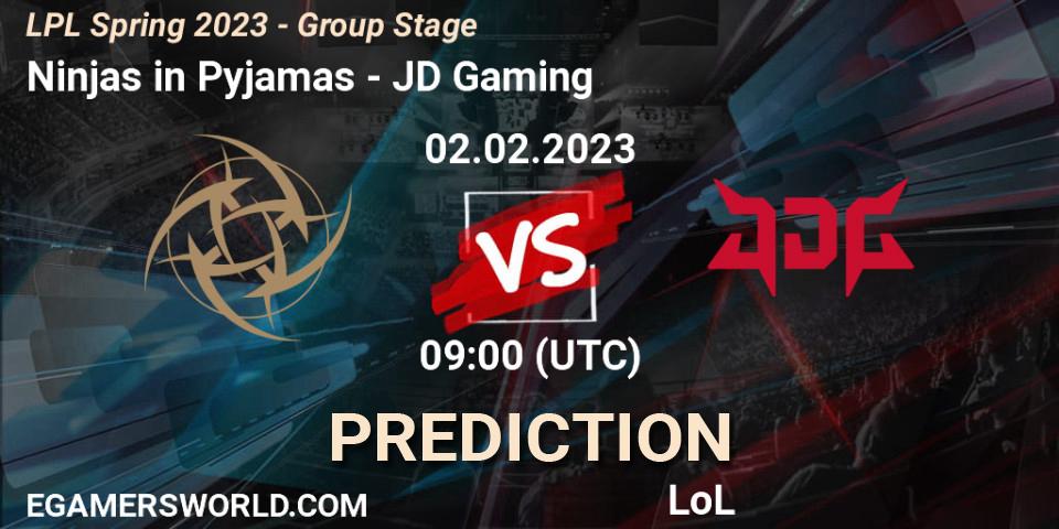 Ninjas in Pyjamas contre JD Gaming : prédiction de match. 02.02.23. LoL, LPL Spring 2023 - Group Stage