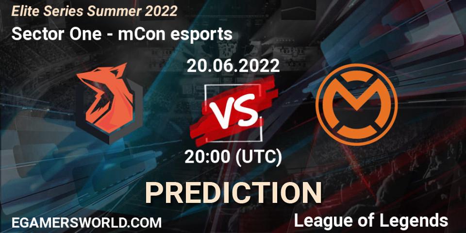 Sector One contre mCon esports : prédiction de match. 20.06.2022 at 20:00. LoL, Elite Series Summer 2022
