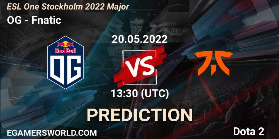 OG contre Fnatic : prédiction de match. 20.05.22. Dota 2, ESL One Stockholm 2022 Major