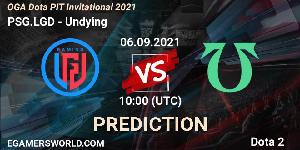 PSG.LGD contre Undying : prédiction de match. 06.09.2021 at 10:10. Dota 2, OGA Dota PIT Invitational 2021