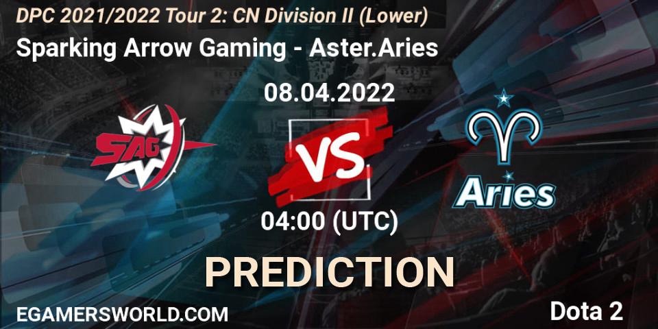 Sparking Arrow Gaming contre Aster.Aries : prédiction de match. 20.04.22. Dota 2, DPC 2021/2022 Tour 2: CN Division II (Lower)