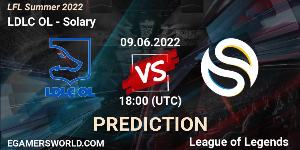 LDLC OL contre Solary : prédiction de match. 09.06.2022 at 18:00. LoL, LFL Summer 2022