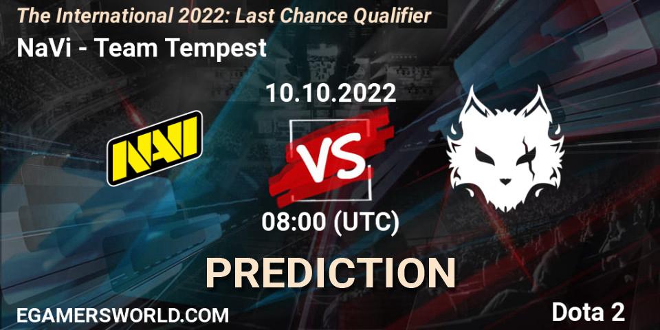 NaVi contre Team Tempest : prédiction de match. 10.10.22. Dota 2, The International 2022: Last Chance Qualifier