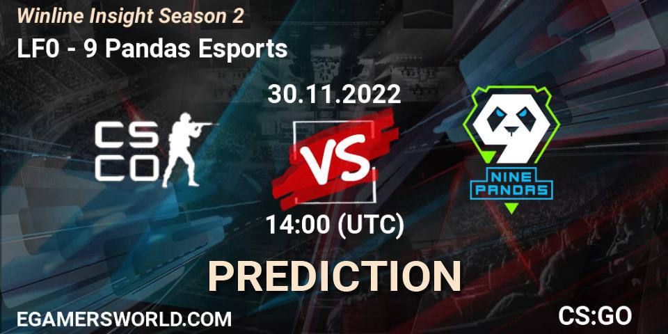 LF0 contre 9 Pandas Esports : prédiction de match. 30.11.22. CS2 (CS:GO), Winline Insight Season 2