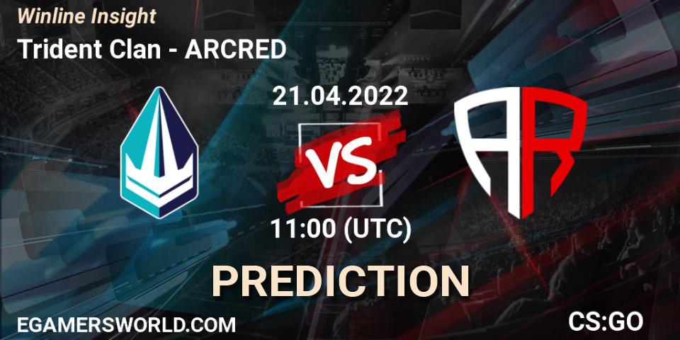 Trident Clan contre ARCRED : prédiction de match. 21.04.2022 at 11:00. Counter-Strike (CS2), Winline Insight