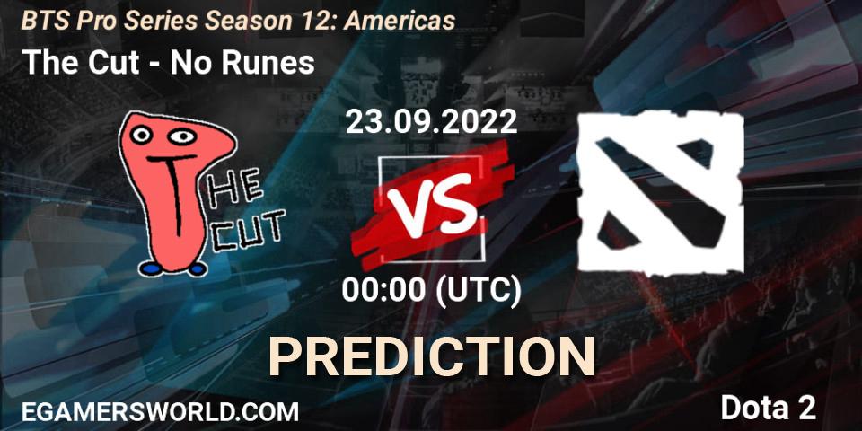The Cut contre No Runes : prédiction de match. 23.09.22. Dota 2, BTS Pro Series Season 12: Americas