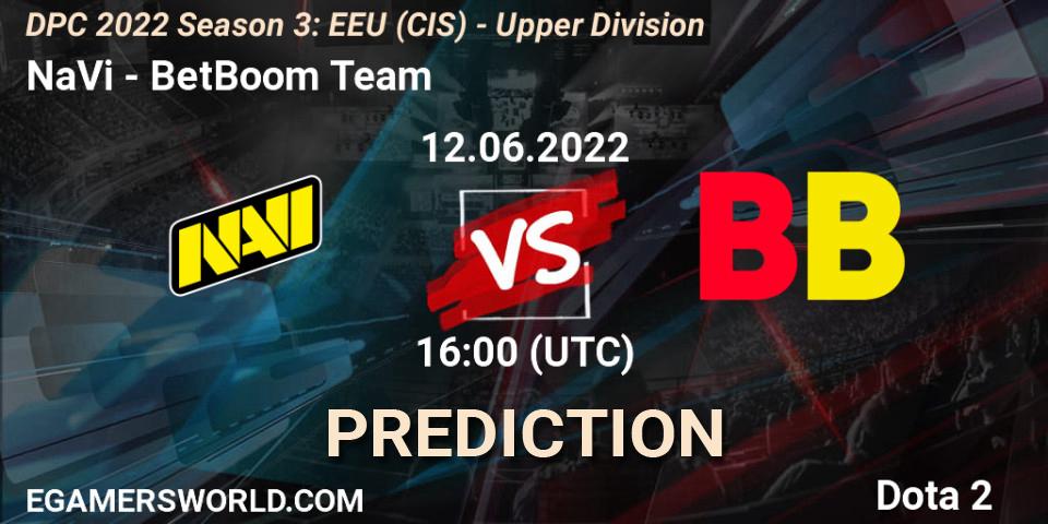 NaVi contre BetBoom Team : prédiction de match. 12.06.2022 at 17:25. Dota 2, DPC EEU (CIS) 2021/2022 Tour 3: Division I