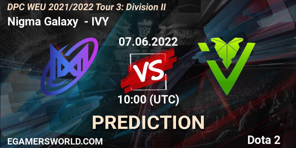 Nigma Galaxy contre IVY : prédiction de match. 07.06.22. Dota 2, DPC WEU 2021/2022 Tour 3: Division II