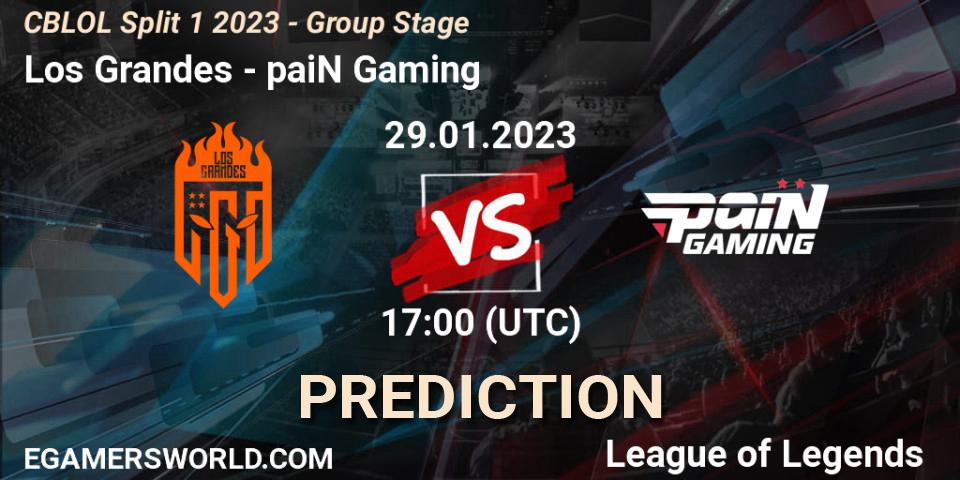 Los Grandes contre paiN Gaming : prédiction de match. 29.01.23. LoL, CBLOL Split 1 2023 - Group Stage