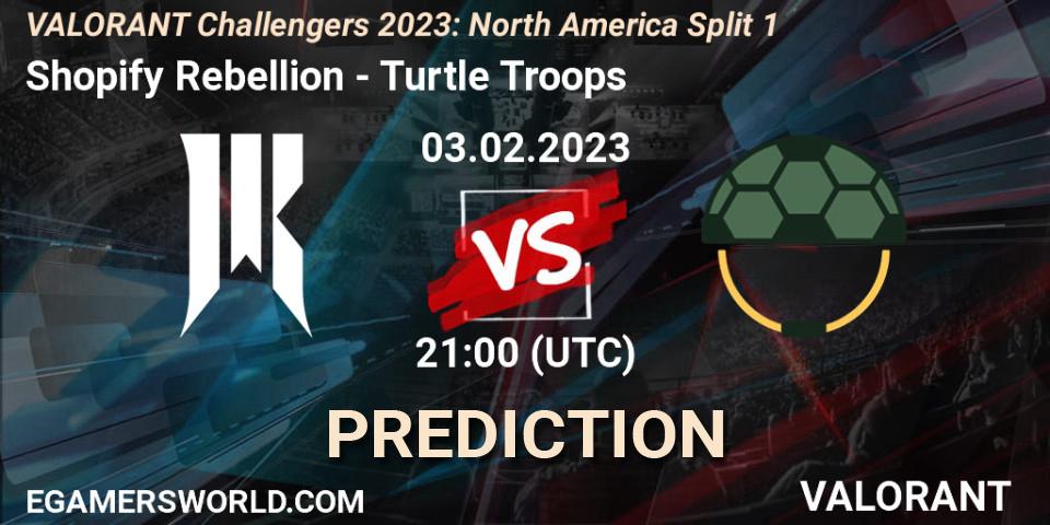 Shopify Rebellion contre Turtle Troop : prédiction de match. 03.02.23. VALORANT, VALORANT Challengers 2023: North America Split 1