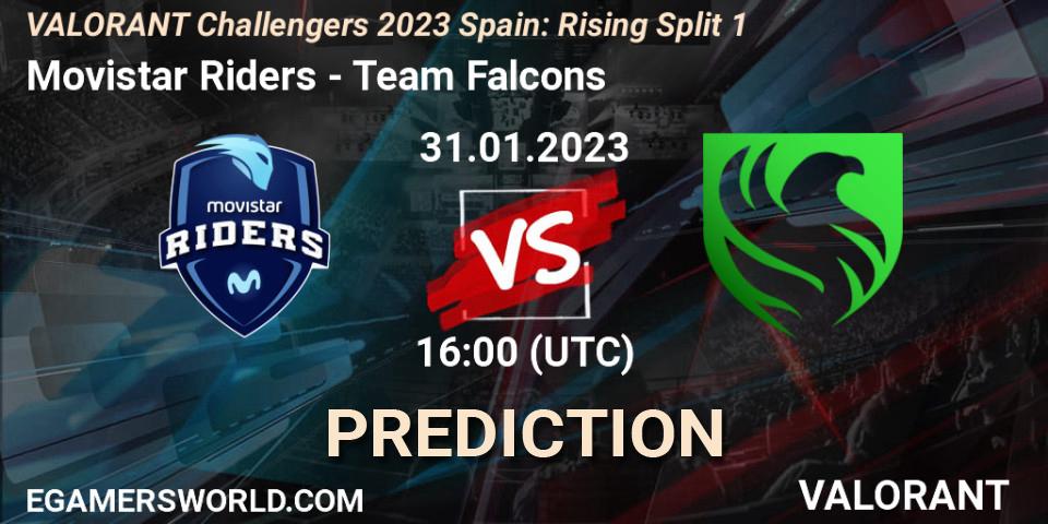 Movistar Riders contre Falcons : prédiction de match. 31.01.2023 at 16:00. VALORANT, VALORANT Challengers 2023 Spain: Rising Split 1