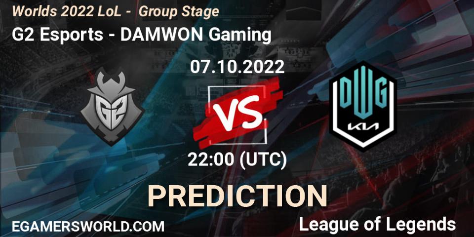 G2 Esports contre DAMWON Gaming : prédiction de match. 07.10.22. LoL, Worlds 2022 LoL - Group Stage