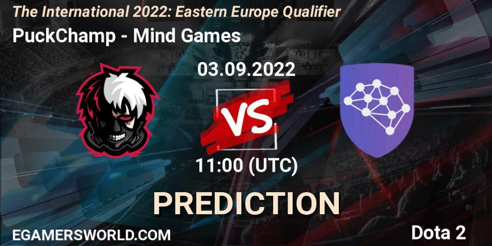 PuckChamp contre Mind Games : prédiction de match. 03.09.22. Dota 2, The International 2022: Eastern Europe Qualifier
