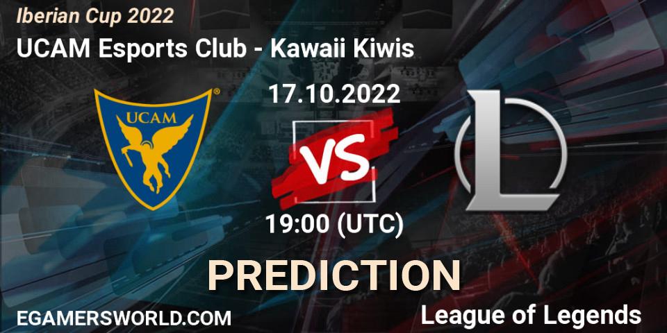 UCAM Esports Club contre Kawaii Kiwis : prédiction de match. 17.10.2022 at 18:00. LoL, Iberian Cup 2022