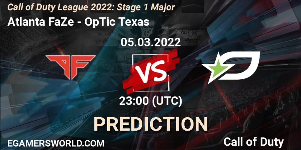 Atlanta FaZe contre OpTic Texas : prédiction de match. 05.03.2022 at 23:00. Call of Duty, Call of Duty League 2022: Stage 1 Major