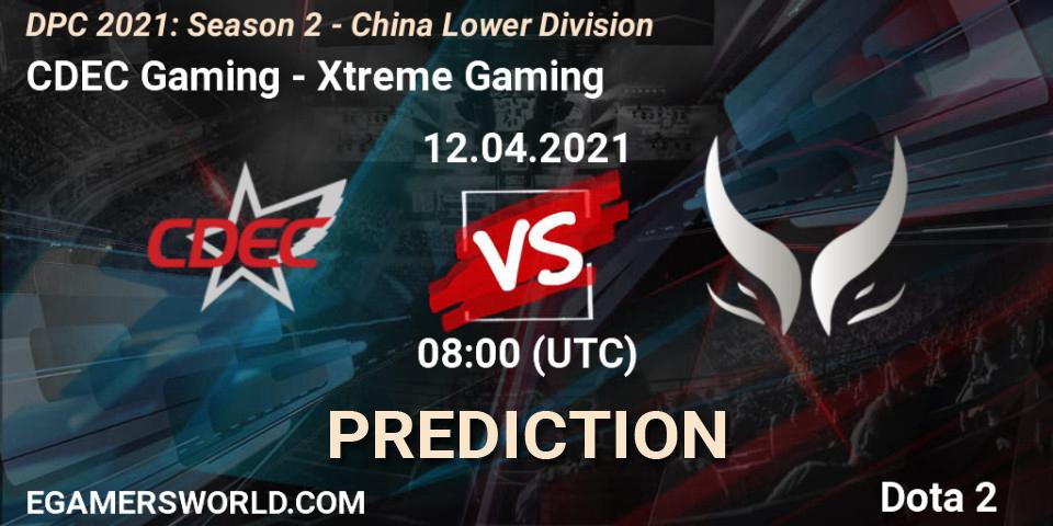 CDEC Gaming contre Xtreme Gaming : prédiction de match. 12.04.2021 at 07:21. Dota 2, DPC 2021: Season 2 - China Lower Division