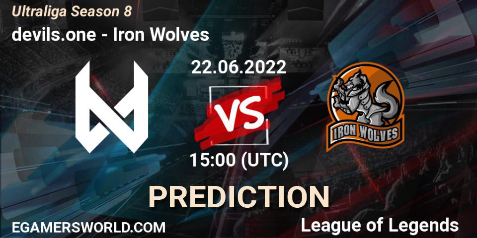 devils.one contre Iron Wolves : prédiction de match. 22.06.2022 at 15:00. LoL, Ultraliga Season 8