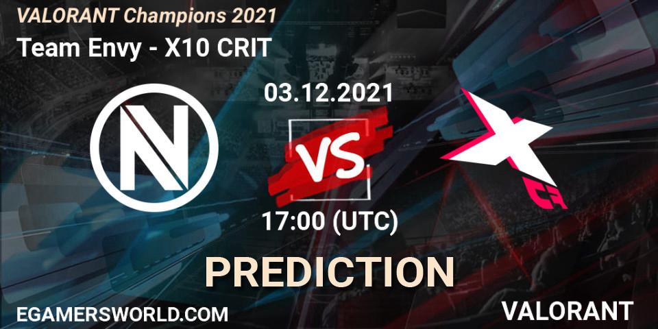 Team Envy contre X10 CRIT : prédiction de match. 03.12.21. VALORANT, VALORANT Champions 2021