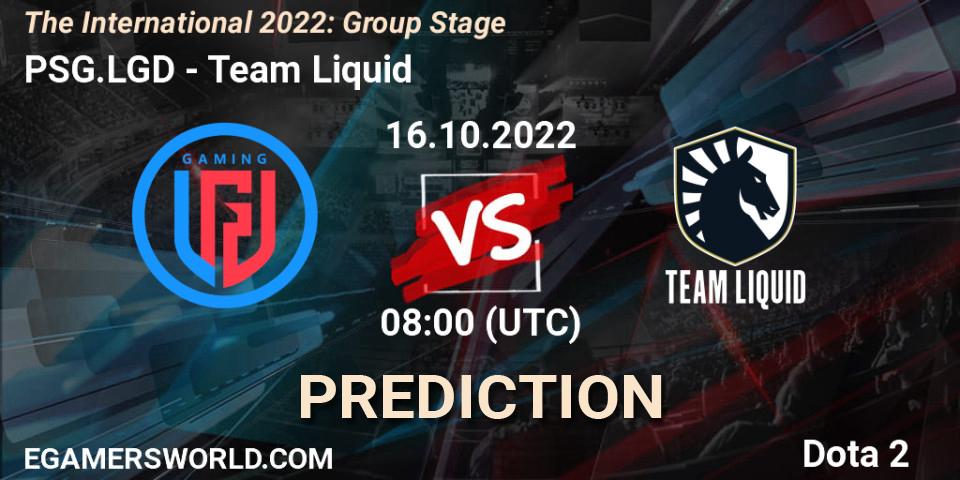 PSG.LGD contre Team Liquid : prédiction de match. 16.10.2022 at 08:54. Dota 2, The International 2022: Group Stage