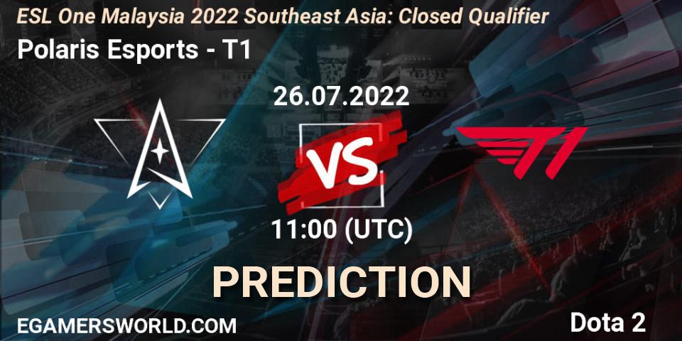 Polaris Esports contre T1 : prédiction de match. 26.07.2022 at 11:01. Dota 2, ESL One Malaysia 2022 Southeast Asia: Closed Qualifier