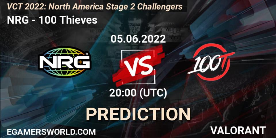 NRG contre 100 Thieves : prédiction de match. 05.06.2022 at 20:00. VALORANT, VCT 2022: North America Stage 2 Challengers