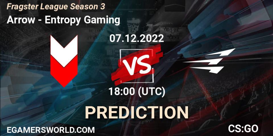 Arrow contre Entropy Gaming : prédiction de match. 07.12.22. CS2 (CS:GO), Fragster League Season 3