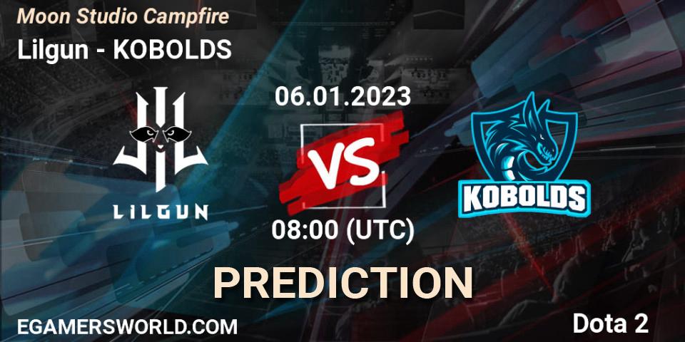 Lilgun contre KOBOLDS : prédiction de match. 06.01.2023 at 08:35. Dota 2, Moon Studio Campfire