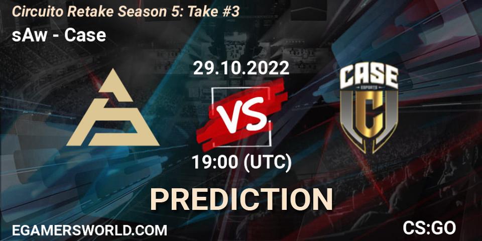 sAw contre Case : prédiction de match. 29.10.2022 at 19:00. Counter-Strike (CS2), Circuito Retake Season 5: Take #3