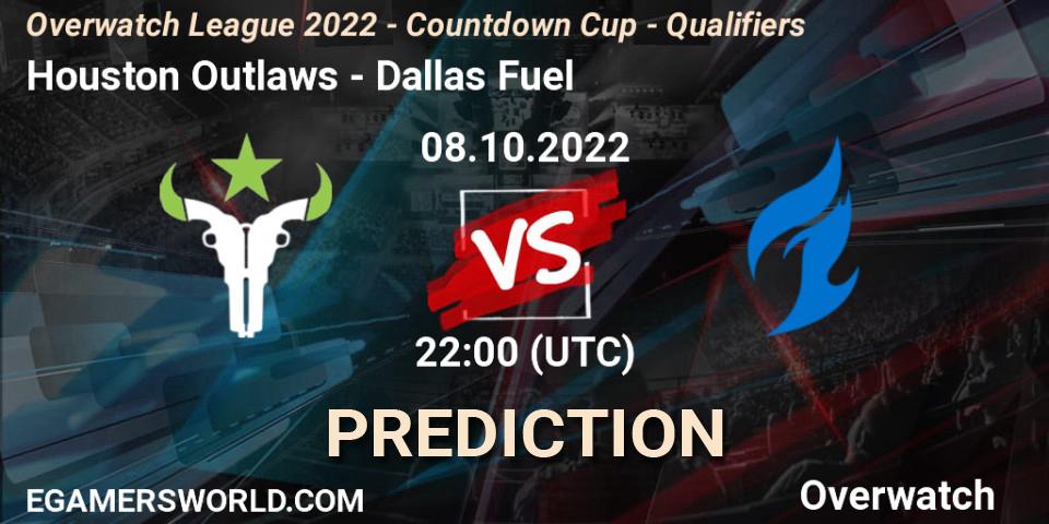 Houston Outlaws contre Dallas Fuel : prédiction de match. 08.10.22. Overwatch, Overwatch League 2022 - Countdown Cup - Qualifiers