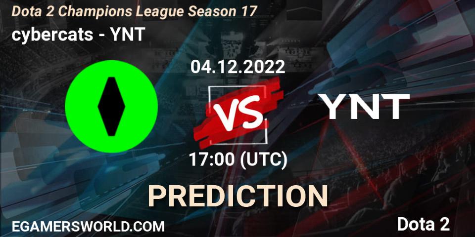 cybercats contre YNT : prédiction de match. 04.12.22. Dota 2, Dota 2 Champions League Season 17