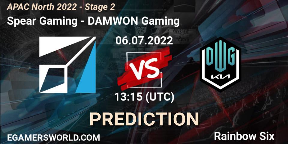 Spear Gaming contre DAMWON Gaming : prédiction de match. 06.07.2022 at 13:15. Rainbow Six, APAC North 2022 - Stage 2